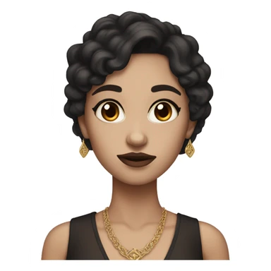 Dark feminine goddess with pale skin dark hair brown eyes  sticker