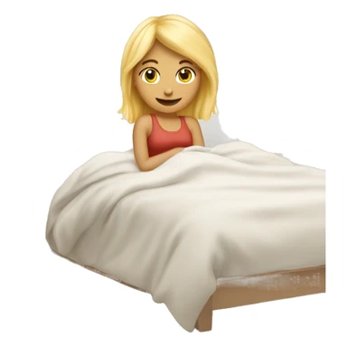 blonde girl cozy bed sticker