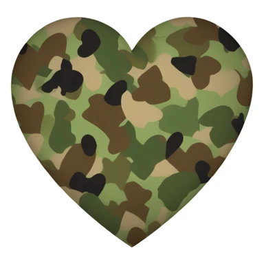 Camouflage heart sticker