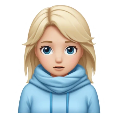 Cold girl with blond hair sticker