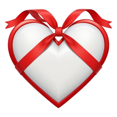 white heart with a ribbon sticker