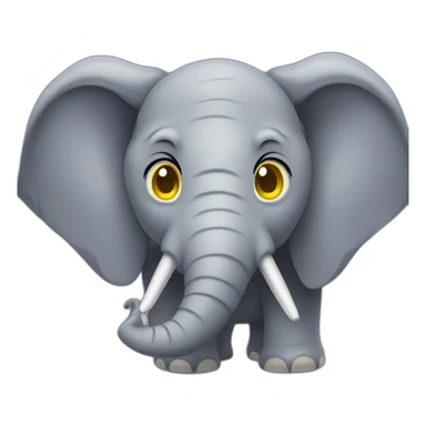 Elephant with purple eyes, with yellow ears sticker