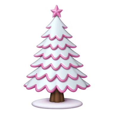 WHITE CHRISTMAS TREE WITH PINK BOWS sticker