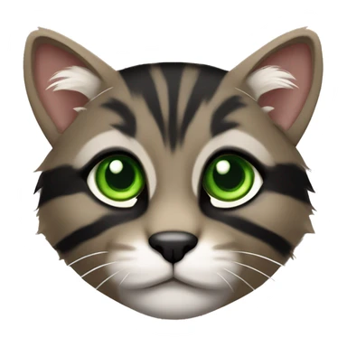 tan and black tabby min coon with green eyes  sticker