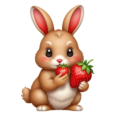 bunny eating strawberry cute sticker