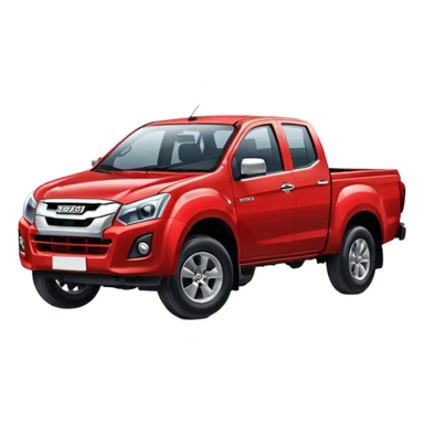 red isuzu d-max pickup truck driving  sticker