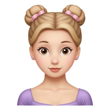 white girl with a ballet bun sticker