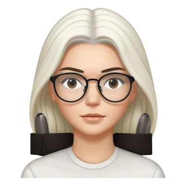 kendall jenner with long white hair and glasses sticker