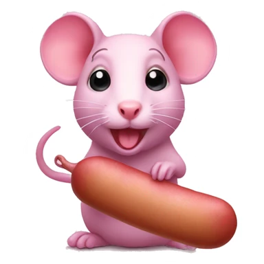 pink girl rat with sausage sticker