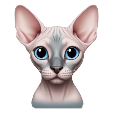 Pink grey canadian sphynx cat with blue eyes and black nose  sticker