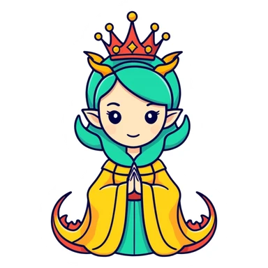 mother of dragons, fantasy queen with small dragons sticker
