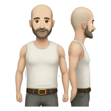 Tall Bald Turkish Man with fair skin and beard sticker