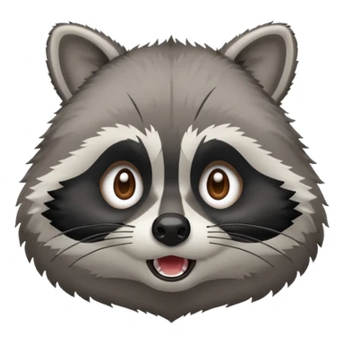 Create emojis from a picture with a raccoon's face. Different emotions, with the addition of paws sticker