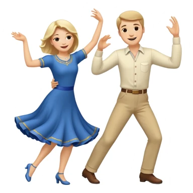 White Man and white woman dancing white sticker