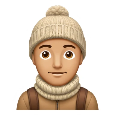 man in outdoor wither clothes and knited hat sticker
