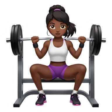 black dark girl tied dark hair lifting weights gym sticker
