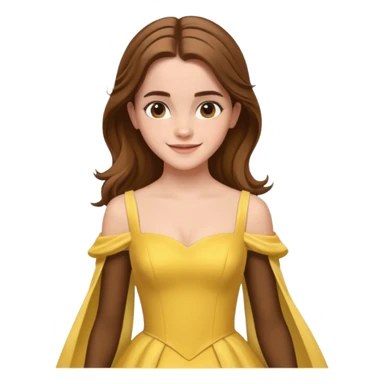 emma watson long hair as belle Cinematic Realistic sticker