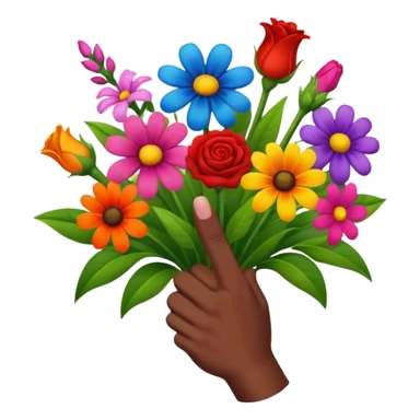 💐 combined with 🖕🏽 sticker