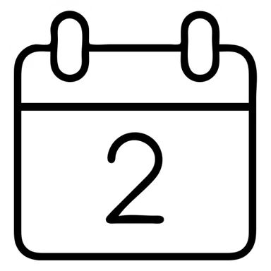 blue calendar, minimalist style, thin outlines sticker