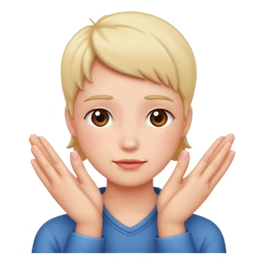 blushing with fingers sticker