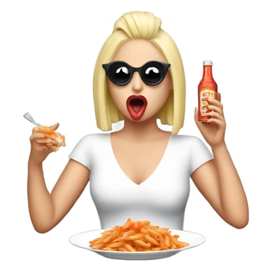 lady gaga eating penne a la vodka sticker