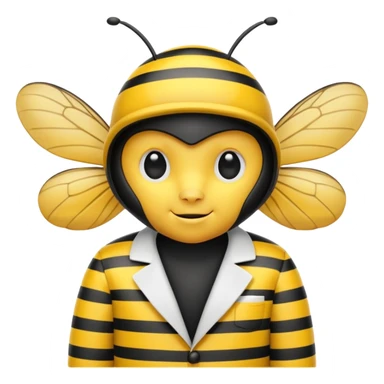a bumblebee wearing a lab coat sticker