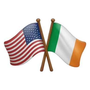 ireland and usa flag sticker