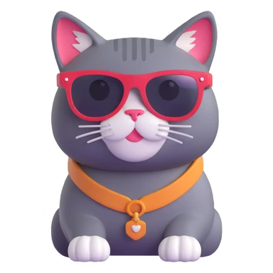 cat wearing sunglasses, vibrant and fun sticker
