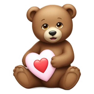 Lovely little bear with heart ￼ sticker