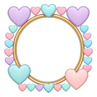 elegant feminine frame with hearts and pastel colors sticker