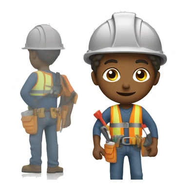CONSTRUCTION WORKER WITH TOOL BELT sticker