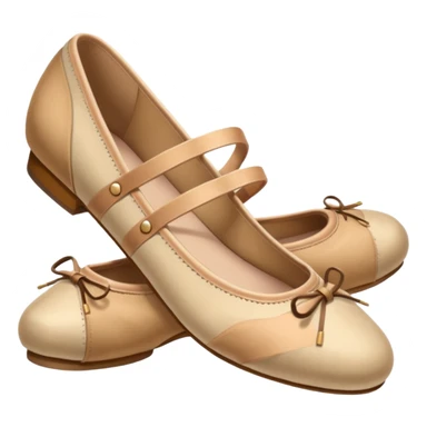 Beige realistic vintage ballerina shoes sticker