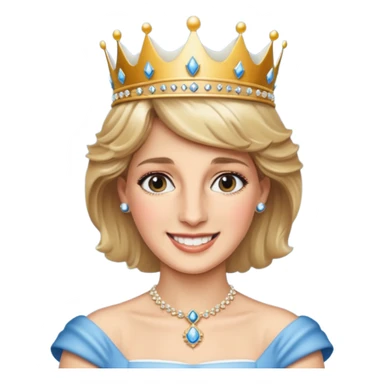 content face, Princess Diana with crown sticker