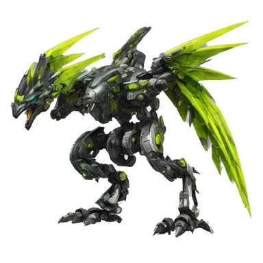 futuristic spiky raptor-dragon-Bionicle-mecha full body sticker