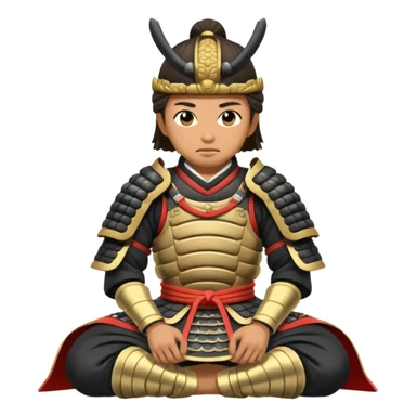 kneeling samurai sticker