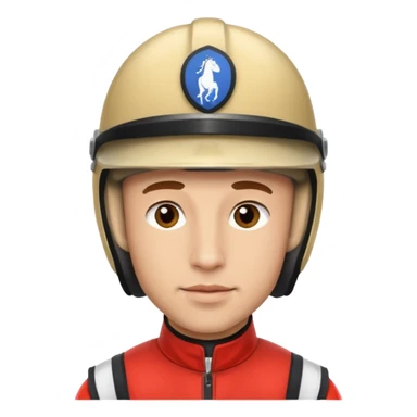 horse jockey man face sticker