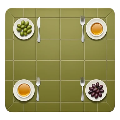 An olive green, long, tiled, top view of a place mat like the one in the image.  sticker