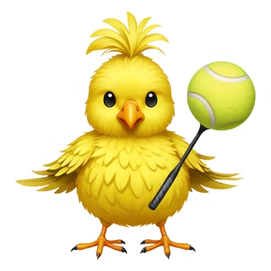 bird with a tennis ball torso sticker