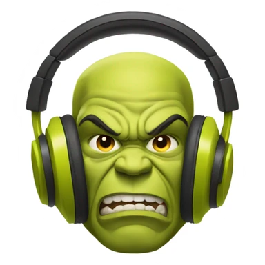 yellow hulk ear headphones sticker