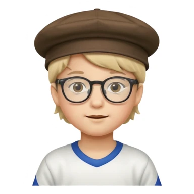 glasses child with hat and jersey sticker