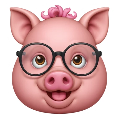 Pig wearing glasses sticker