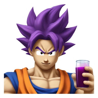 Super saiyan Goku drinking grape juice sticker