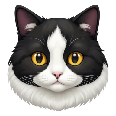 Tuxedo cat with black face and white whiskers  sticker