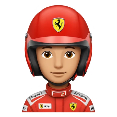 ferrari f1 driver headshot with helmet sticker