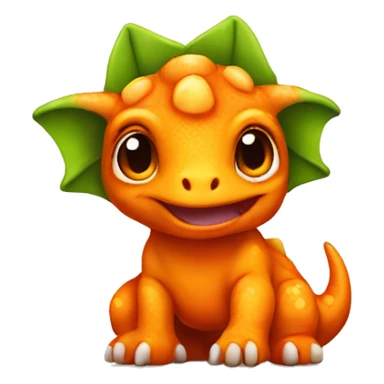 orange baby triceratops  sticker