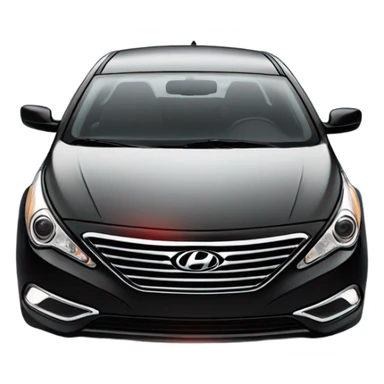 Black 2011 Hyundai Sonata, with red sequential headlights sticker
