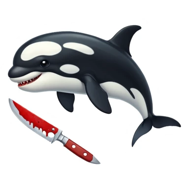 orca holding a bloody knife sticker