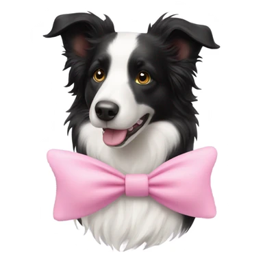 border collie with pink bow sticker