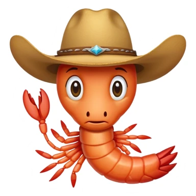 Realistic Shrimp wearing a cowboy hat sticker