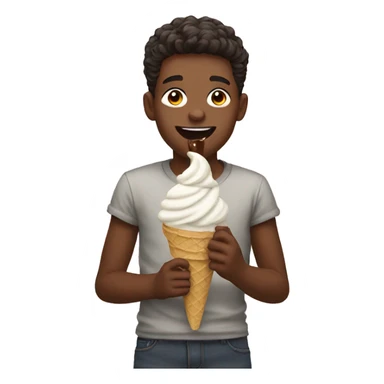 boys eat a icecream sticker